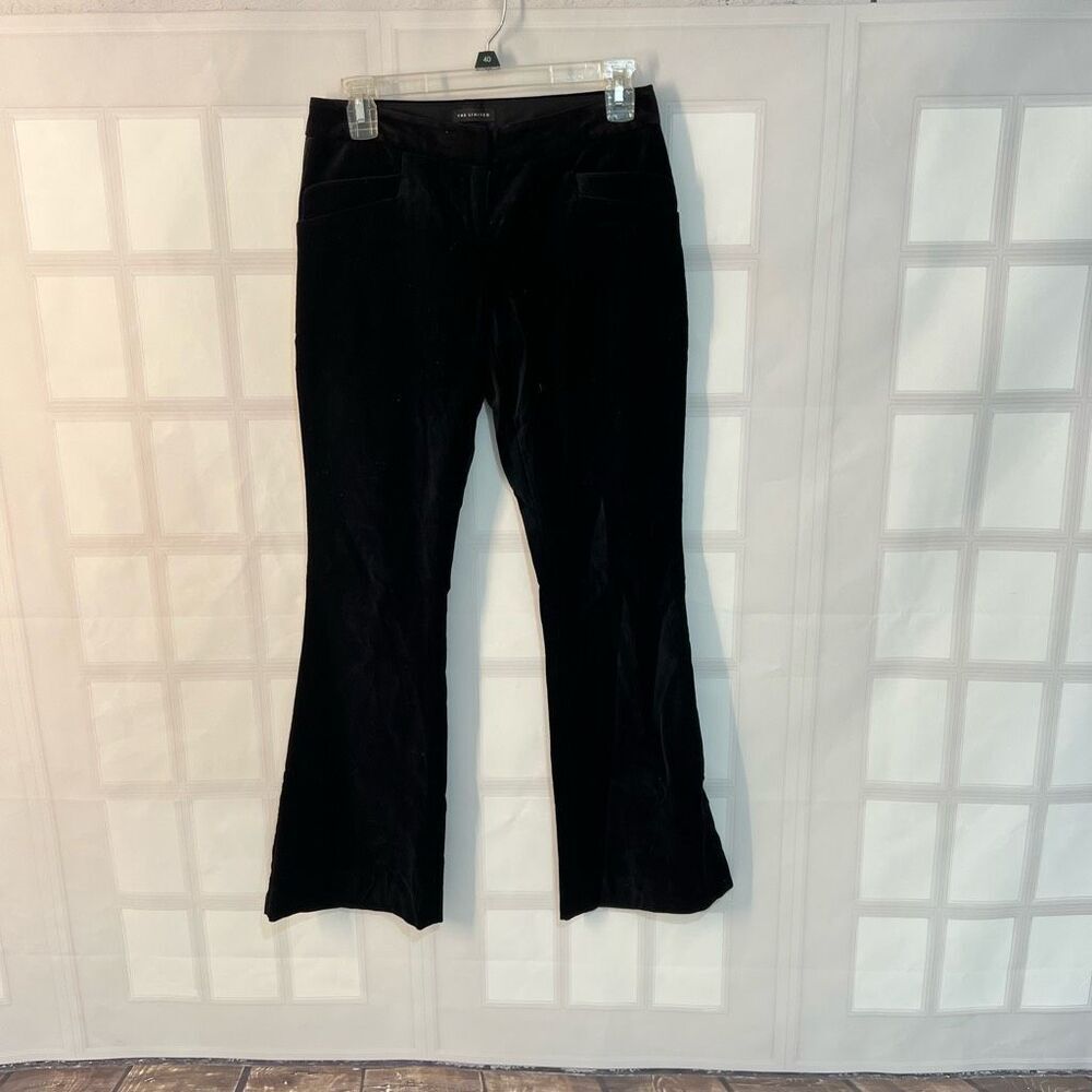 The Limited Black Solid Mid-Rise Velvet Cassidy Fit Bootcut Dress Pants Size 0